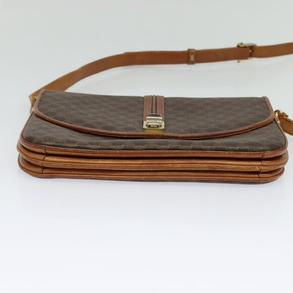 CELINE Macadam Canvas Shoulder Bag PVC Leather Brown Gold Auth - Picture 13 of 16